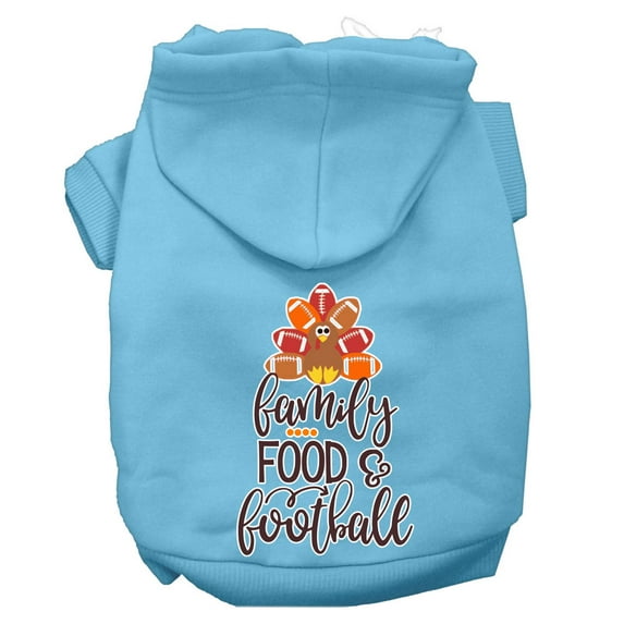Pet Dog and Cat Hoodie Screen Printed, "Family, Food, Football"