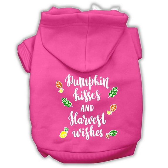 Pet, Dog and Cat Hoodie Screen Printed, "Pumpkin Kisses Harvest Wishes"