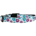 thumbnail image 1 of Pet Dog and Cat Nylon Collar or Leash, "Blue  Purple Hibiscus Flowers", 1 of 2