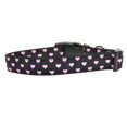 thumbnail image 1 of Pet Dog and Cat Nylon Collar or Leash, "Pink  Black Dotty Hearts", 1 of 3