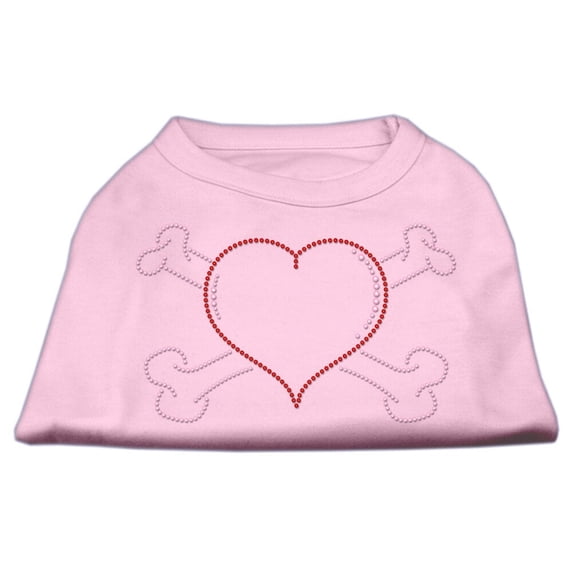 Pet Dog and Cat Shirt Rhinestone, "Heart Crossbones"