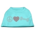 thumbnail image 1 of Pet Dog and Cat Shirt Rhinestone, "Peace Love  Bone", 1 of 8