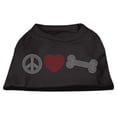 thumbnail image 1 of Pet Dog and Cat Shirt Rhinestone, "Peace Love  Bone", 1 of 8