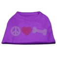 thumbnail image 1 of Pet Dog and Cat Shirt Rhinestone, "Peace Love  Bone", 1 of 9