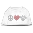 thumbnail image 1 of Pet Dog and Cat Shirt Rhinestone, "Peace Love  Paw", 1 of 9