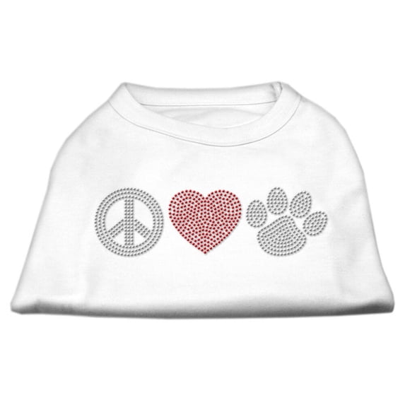 Pet Dog and Cat Shirt Rhinestone, "Peace Love Paw"