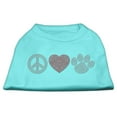 thumbnail image 1 of Pet Dog and Cat Shirt Rhinestone, "Peace Love  Paw", 1 of 9