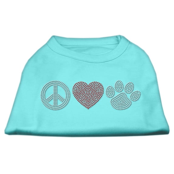 Pet Dog and Cat Shirt Rhinestone, "Peace Love Paw"
