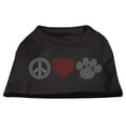 thumbnail image 1 of Pet Dog and Cat Shirt Rhinestone, "Peace Love  Paw", 1 of 9