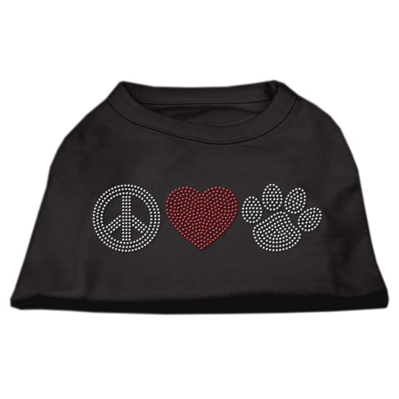 Pet Dog and Cat Shirt Rhinestone, "Peace Love Paw"
