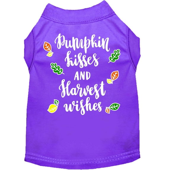 Pet Dog and Cat Shirt Screen Printed, "Pumpkin Kisses Harvest Wishes"