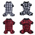 thumbnail image 1 of Pet Dogs Christmas Black Plaid Pajamas Flannel Warm Clothes Puppy Costume Apparel,S, 1 of 7