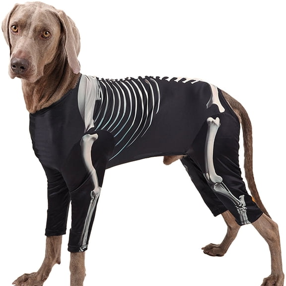Pet Dogs Halloween Clothes Skeleton Costume Dog Clothing Preppy Outfits for Themed Party