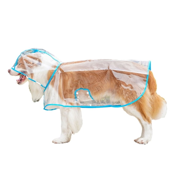Pet Dogs Rain Coat Bright Color Trim Hooded Jumpsuits Dogs Waterproof Coat Water Resistant Clothes for Cats Rain Cover