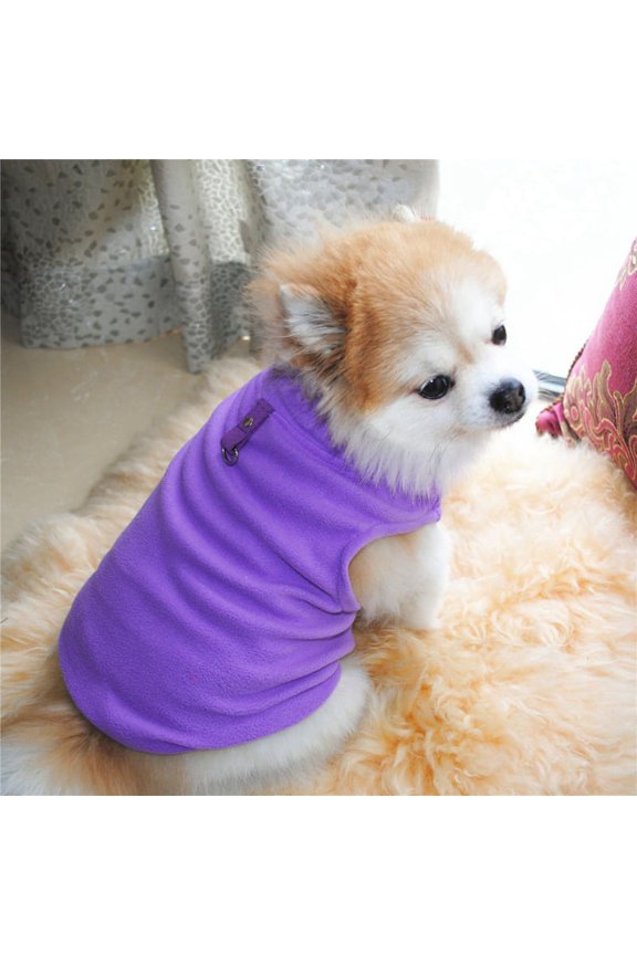 Pet Dogs Thickened Vest Windproof Jacket Coat Small Medium Dogs Warm Costume with Traction Ring and Pocket