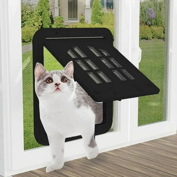 Pet Door Lockable Inside Door Flap Cat Window Door Cat Screens Barrier Sliding Door Window Screens Doggy Door Insert B