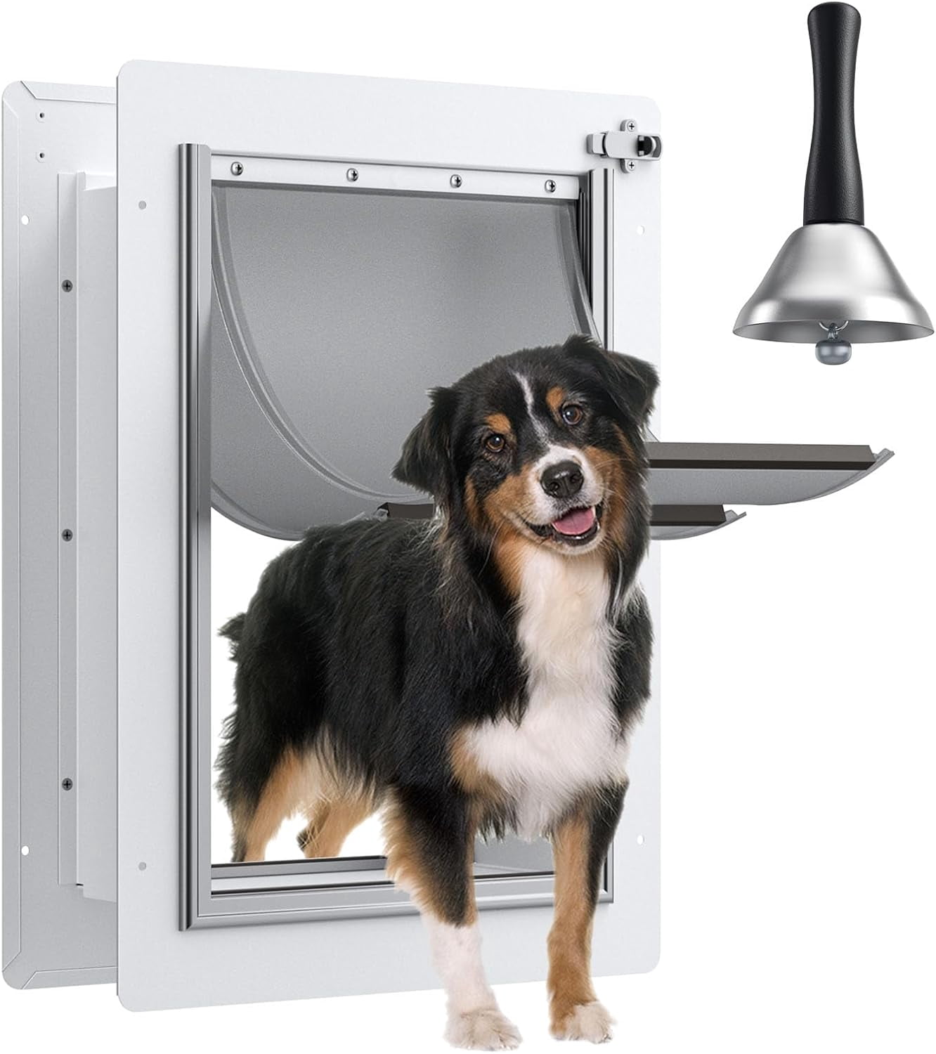 Pet Door for Wall Upgrade 2.0 with Secure Aluminum Lock, Steel Frame ...
