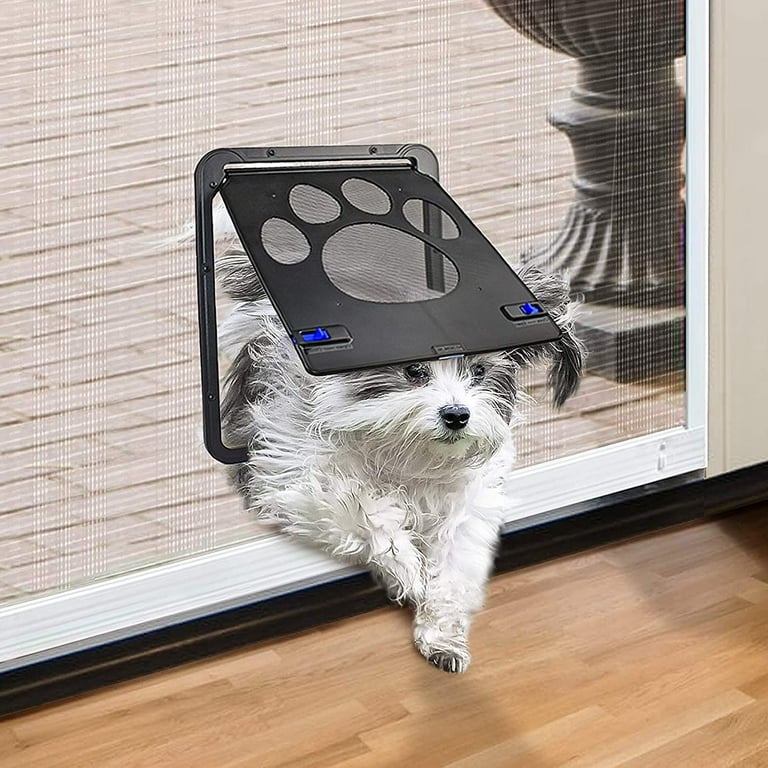 Pet Door for Screen Door Protector Dogs Sliding Screen Doggy Door with Magnetic Flap Automatic Close Lockable Cat Door Screen Gate Walmart