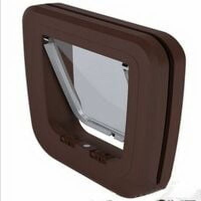 Pet Door with Microchip, Selective Access, Easy to Install, Energy Efficient, Windproof, Practical, Brown