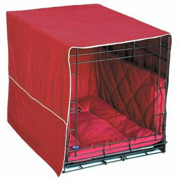 Pet Dreams 37302 Medium Cratewear 3pc Set - Crate Cover Mat Bumper -Burgundy