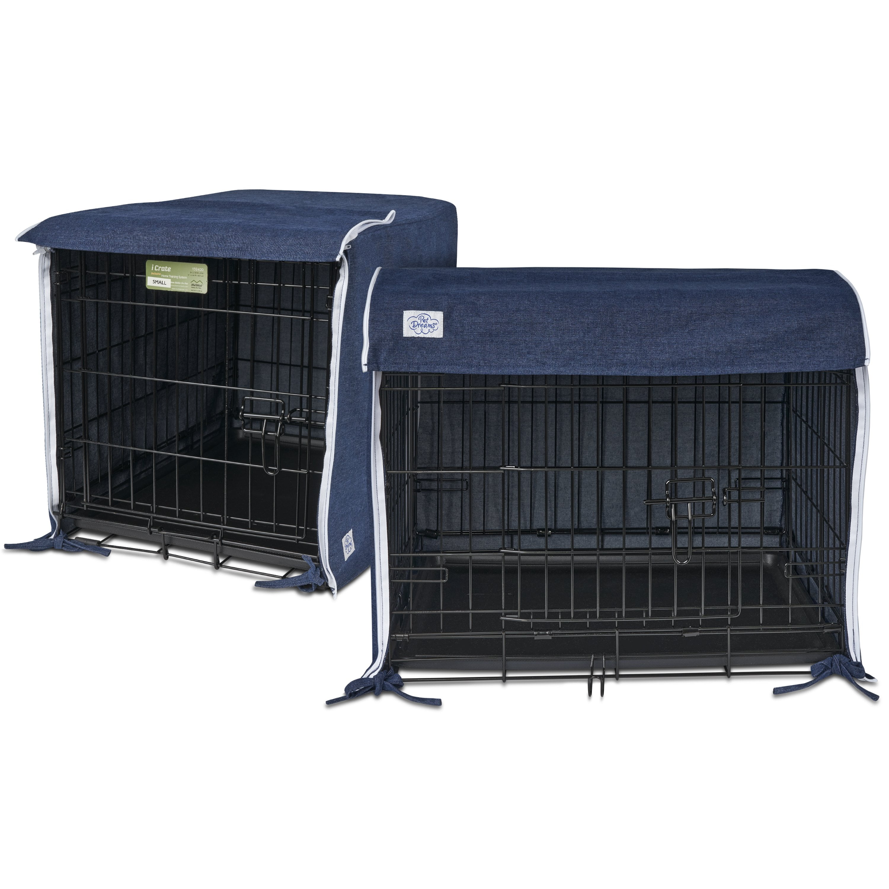 Pet Dreams Breathable Crate Cover - Single Door Dog Crate Covers/Kennel  Covers, Metal Dog Crate Accessories, Machine Washable Kennel Cover (Blue
