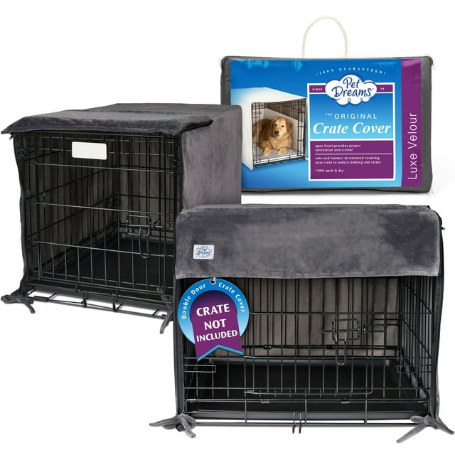Pet Dreams Breathable Crate Cover Non Toxic Double Door Dog Crate