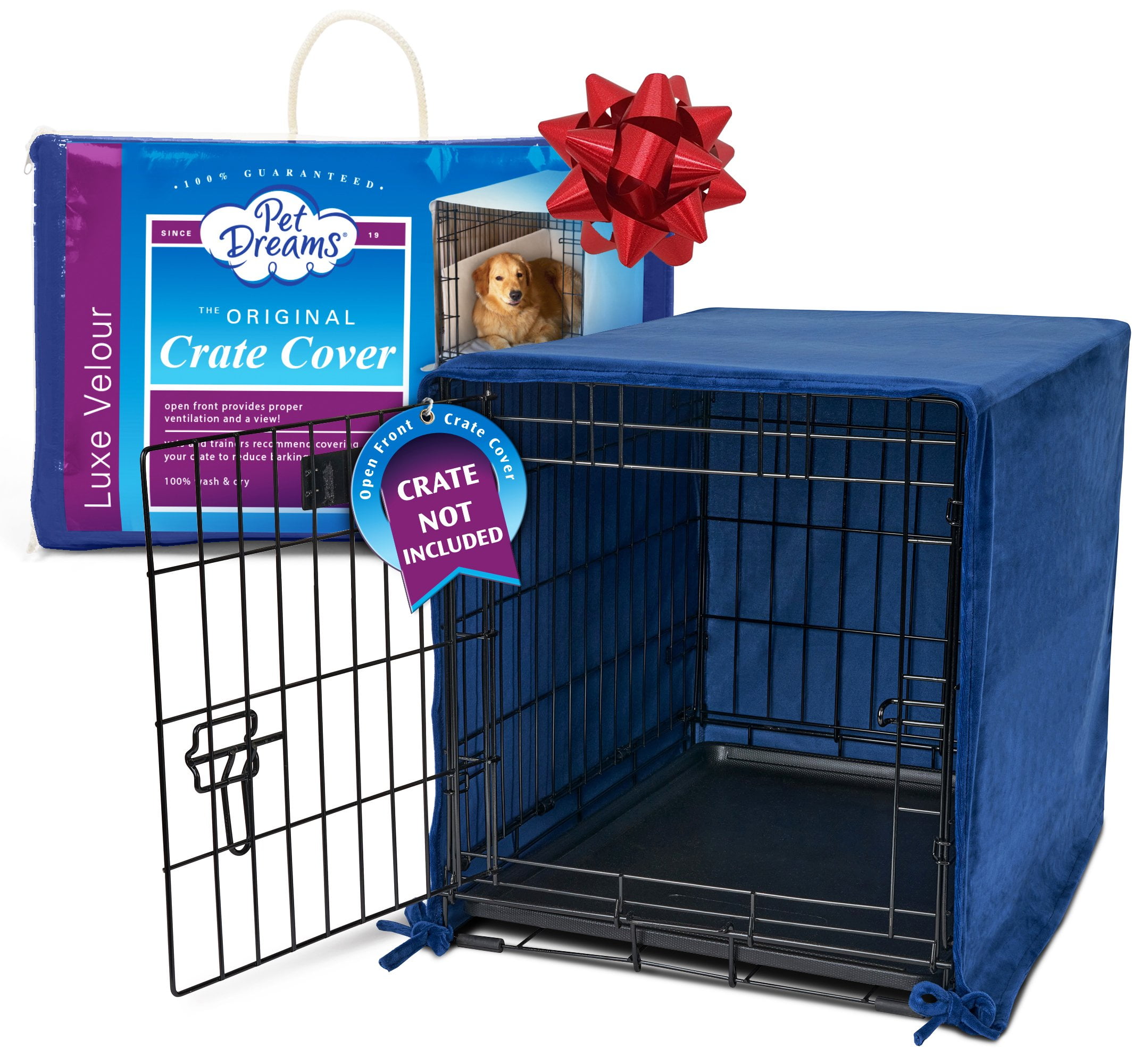 Sapphire Blue 24-Inch Open Front Dog Crate Cover