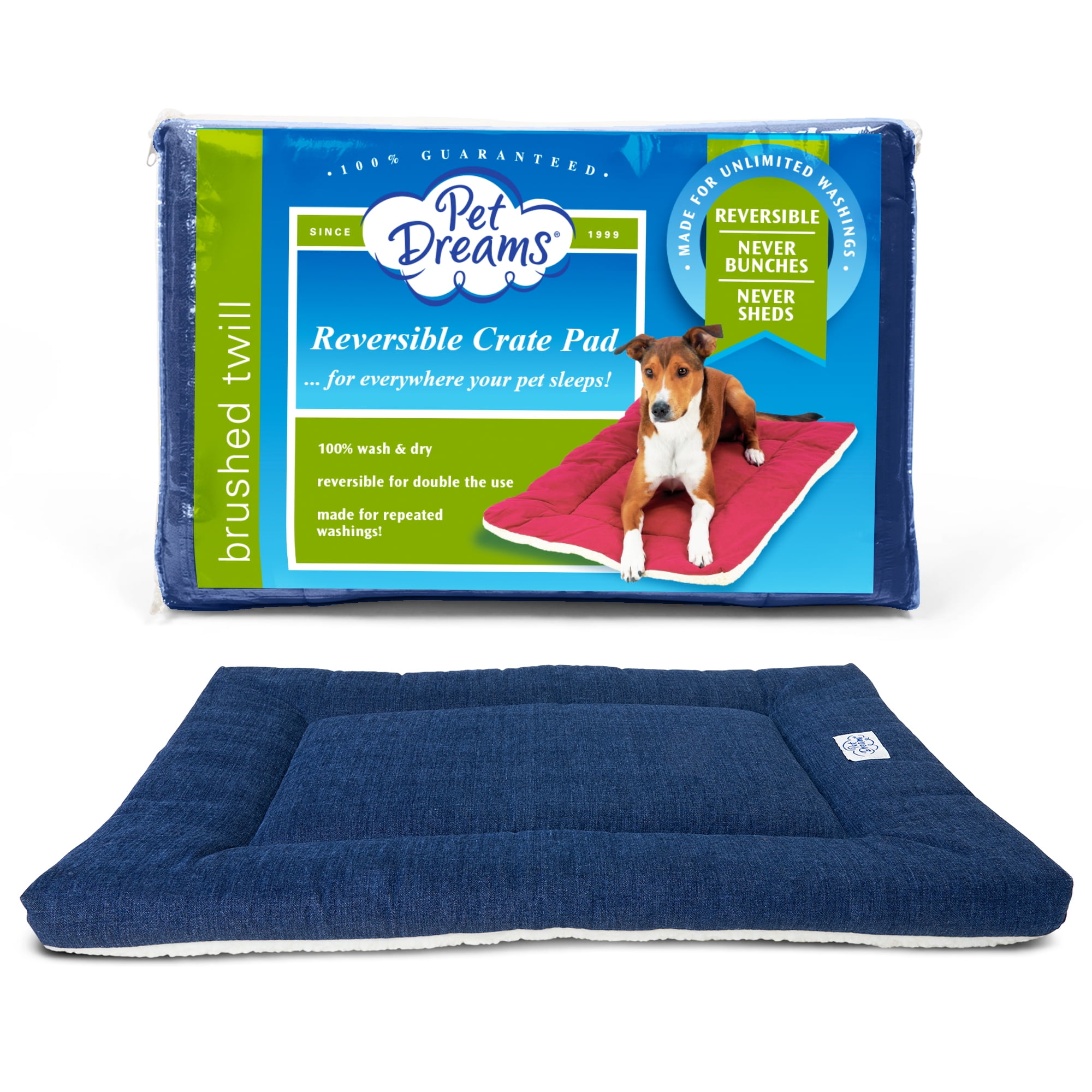 Pet Dreams Dog Crate Bed Eco Friendly Bedding for Dogs, The Original Dog Crate Pad/Kennel Mat