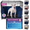 thumbnail image 1 of Pet Dreams Dog Crate Bumper - Patented  Comfy Liner & Dog Tail Protector for Inside Crate, Fits iCrate Cages 18, 24, 30, 36, 42, 48 inches Blue, Large, 36", 1 of 10