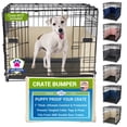 thumbnail image 1 of Pet Dreams Dog Crate Bumper - Comfy Liner & Dog Tail Protector for Inside Crate, Fits iCrate Cages 18, 24, 30, 36, 42, 48 Inches Khaki, X-Large, 42", 1 of 11