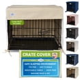 thumbnail image 1 of Pet Dreams Dog Crate Cover - Breathable Fabric Kennel Topper for Double-Door Crates, Fits iCrate Dog Cages 18, 24, 30, 36, 42, 48 Inches Khaki, Small, 24", 1 of 10