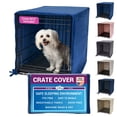 thumbnail image 1 of Pet Dreams Dog Crate Cover - Breathable Fabric Kennel Topper for Single-Door Crates, Fits iCrate Dog Cages 18, 24, 30, 36, 42, 48 Inches Blue, Large, 36", 1 of 10