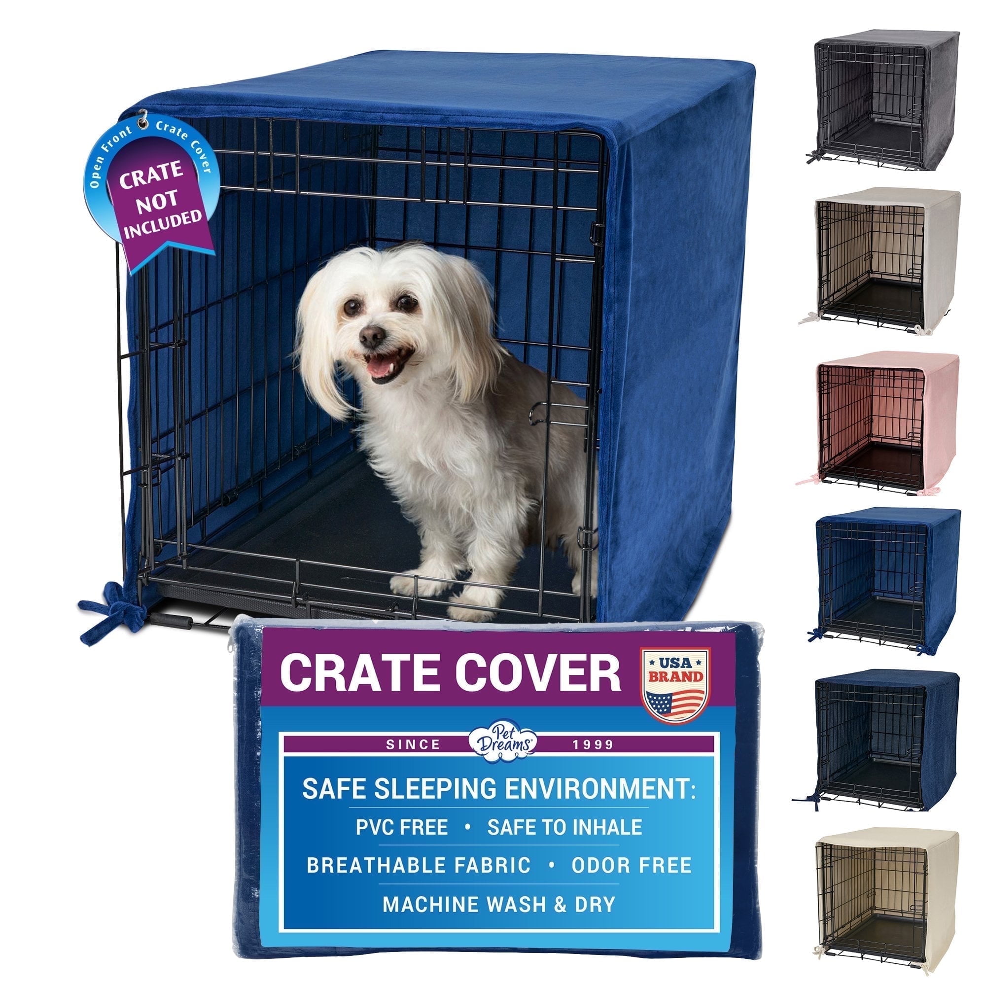 Sapphire Blue 24-Inch Open Front Dog Crate Cover