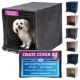 thumbnail image 1 of Pet Dreams Dog Crate Cover - Breathable Fabric Kennel Topper for Single-Door Crates, Fits iCrate Dog Cages 18, 24, 30, 36, 42, 48 Inches Grey, X Small, 18", 1 of 10