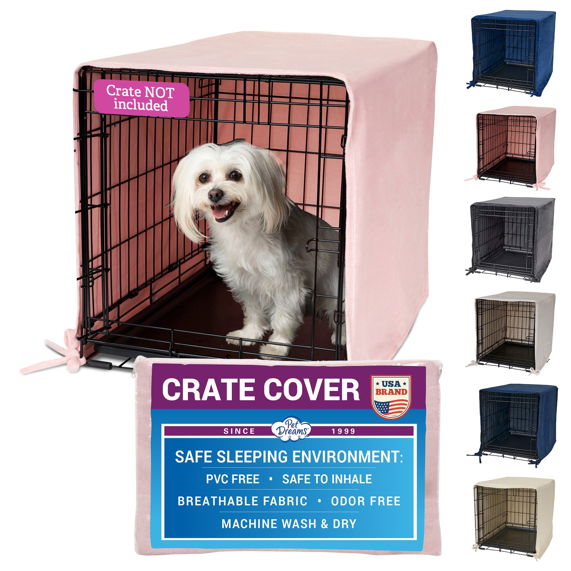 Pet Dreams Dog Crate Cover & Mat Set - Breathable Kennel Cover For ICrate 18-48 Inch Cages