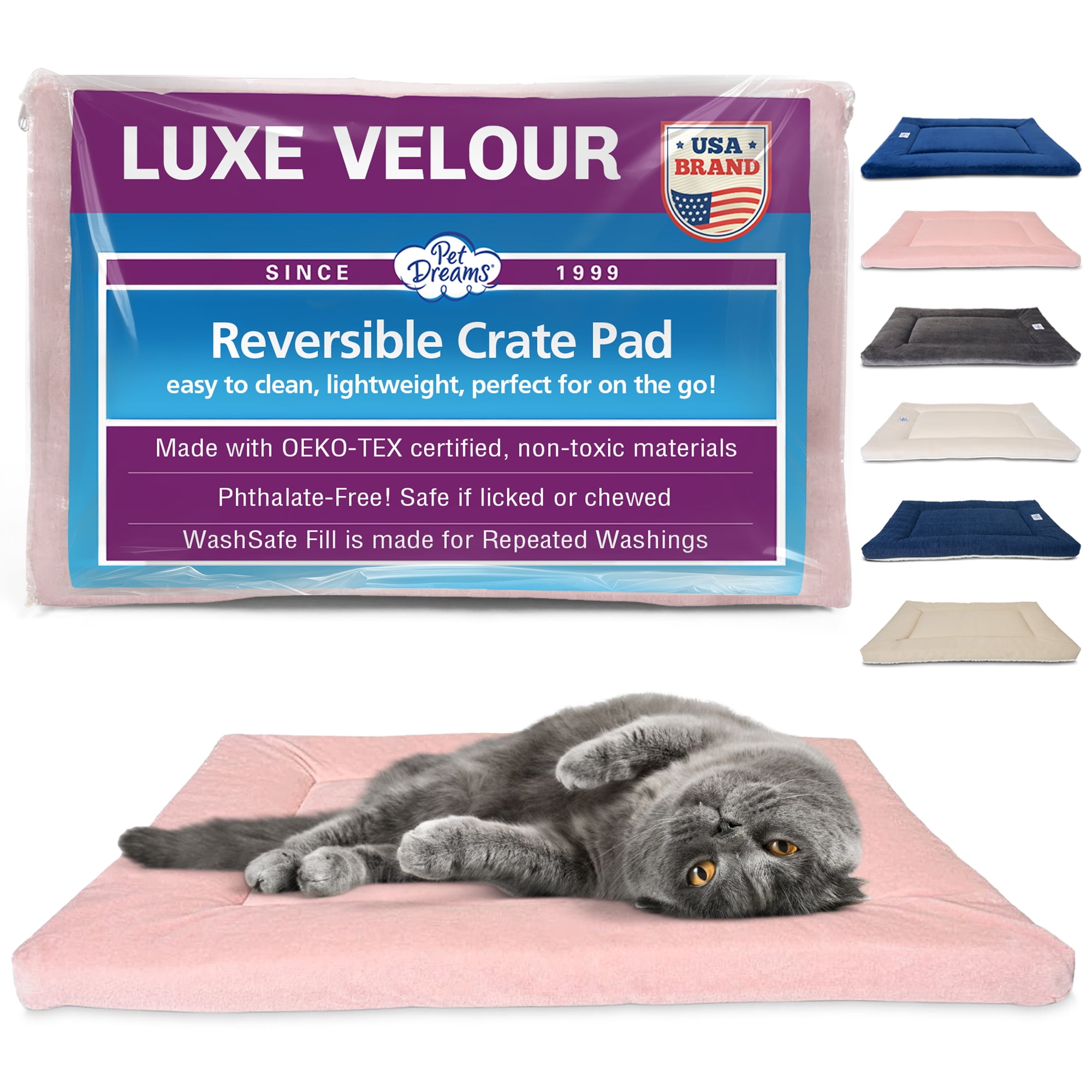 Pink Blush 18" Luxe Velour Reversible Crate Pad
