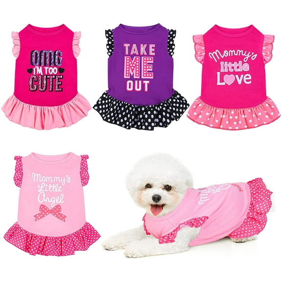 Pet Dress Cute Dog Dress Skirt Dog Princess Dress Soft Breathable Dog Clothes for Small Pets Dogs Puppy Cats Daily Wear