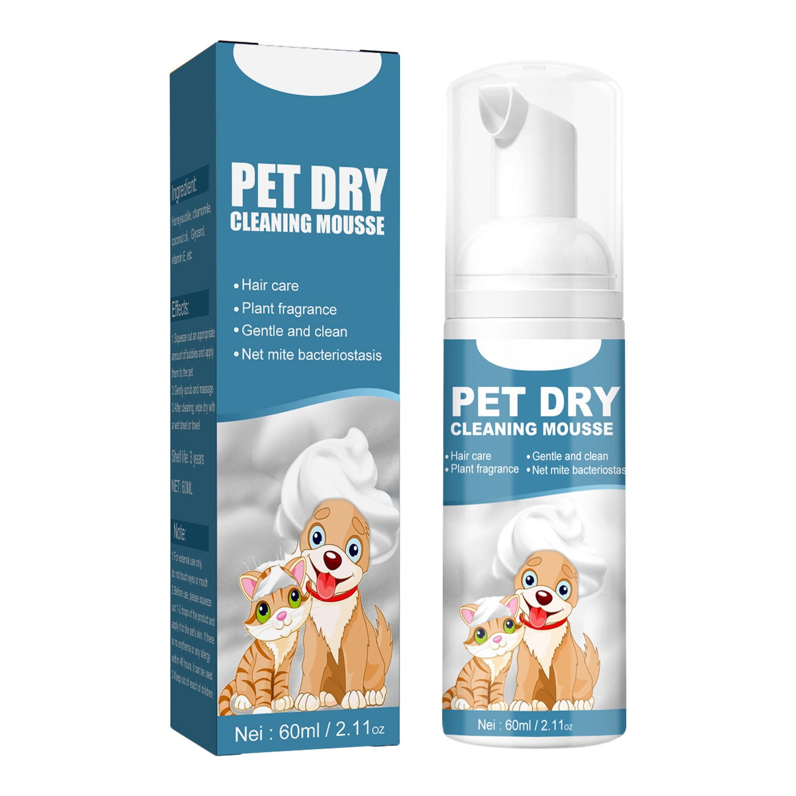 Pet Dry Shampoo Foam Waterless Cleansing For Puppies & & Odor
