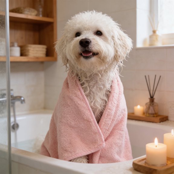 Pet Drying Robe Hooded Absorbent Wrap for Dogs and Cats Adjustable Washable for Home Travel after Bath