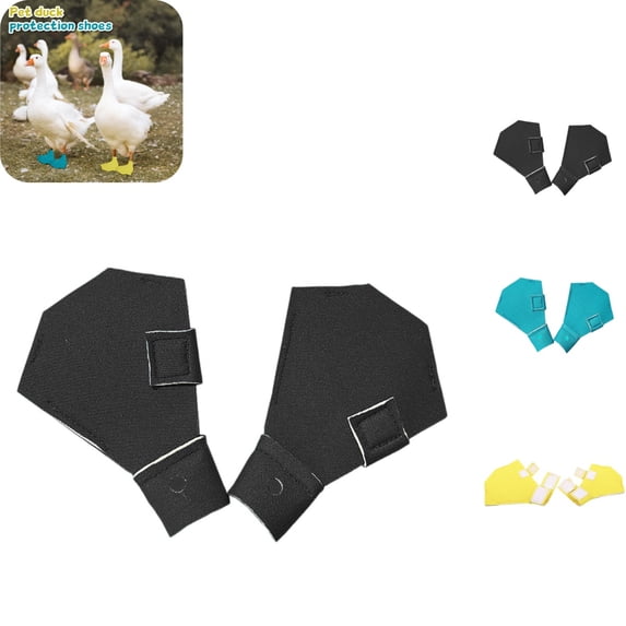 Pet Duck Feet Protection Boots, Adjustable Poultry Foot Protector Shoes for Call Ducks, Anti‑Wear Duck Foot Guards Black L