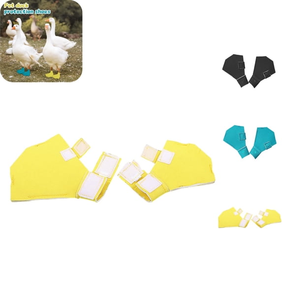 Pet Duck Feet Protection Boots, Adjustable Poultry Foot Protector Shoes for Call Ducks, Anti‑Wear Duck Foot Guards Yellow L