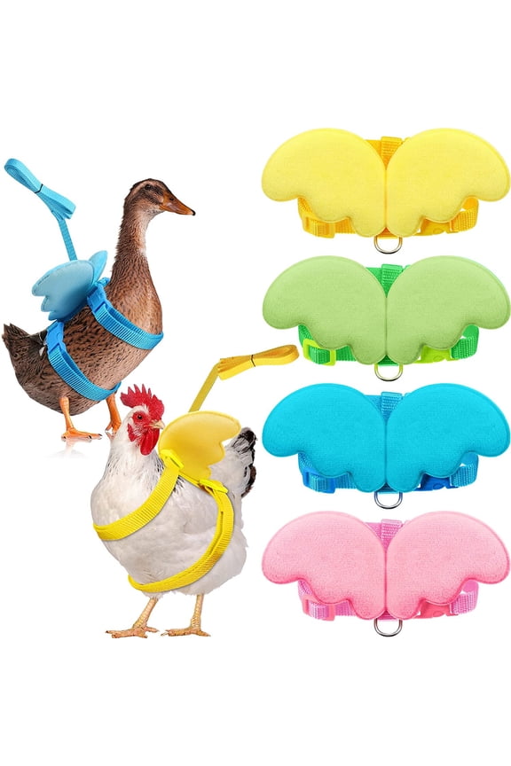 Pet Duck Outside Walking Harness Leash, Hen Chickens Angel Wing Harness, Adjustable Outdoor Training Traction Rope for Outdoor Walking Rabbit Ferret Guinea Pig Bunny Hamster Puppy Kitten