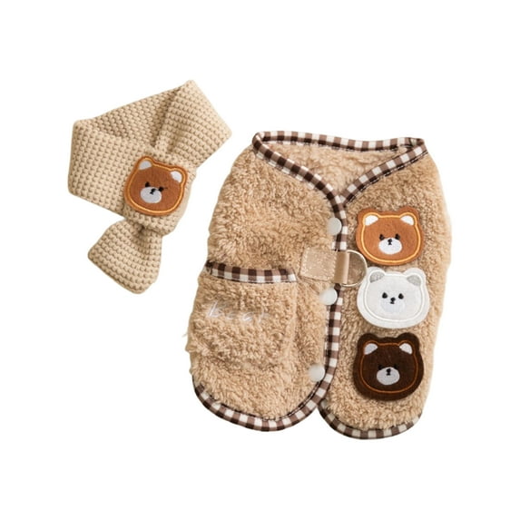 Pet Duck Shape Fleece Dog Vest Decorative Patch Snap Closure Cute Cosplay Dog Apparel for Small Dogs