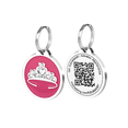 thumbnail image 1 of Pet Dwelling 2D QR Code Pet ID Tag - Dog Tags - Cat Tags - Online Pet Profile - Instant Email Alert - Scan Tag GPS Location(Pink Tiara), 1 of 8