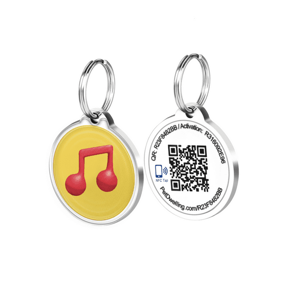 Pet Dwelling Smart NFC-QR Code Pet ID Tag - Dog Tags - Cat Tags - Online Pet Profile - Instant Email Alert - Scanned QR Tag GPS Location(Joy-D major)