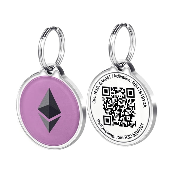 Pet Dwelling Smart NFC-QR Code Pet ID Tag - Dog Tags - Cat Tags - Online Pet Profile - Instant Email Alert - Scanned QR Tag GPS Location(STR-ETH)