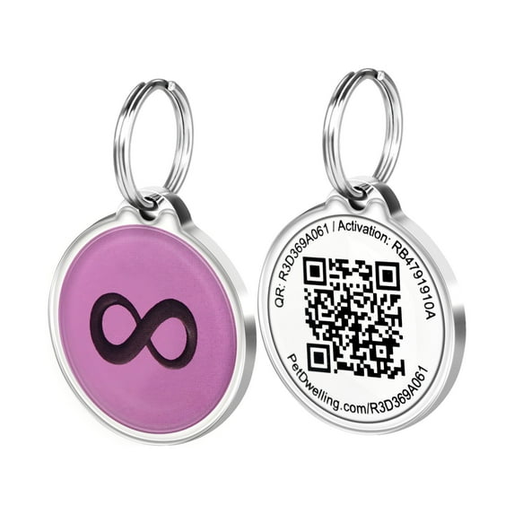 Pet Dwelling Smart NFC-QR Code Pet ID Tag - Dog Tags - Cat Tags - Online Pet Profile - Instant Email Alert - Scanned QR Tag GPS Location(STR-Infinity)