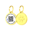 thumbnail image 1 of Pet Dwelling Smart NFC-QR Code Pet ID Tag - Online Pet Profile - Instant Email Alert - Scanned QR Tag GPS Location (Gold Paw), 1 of 8