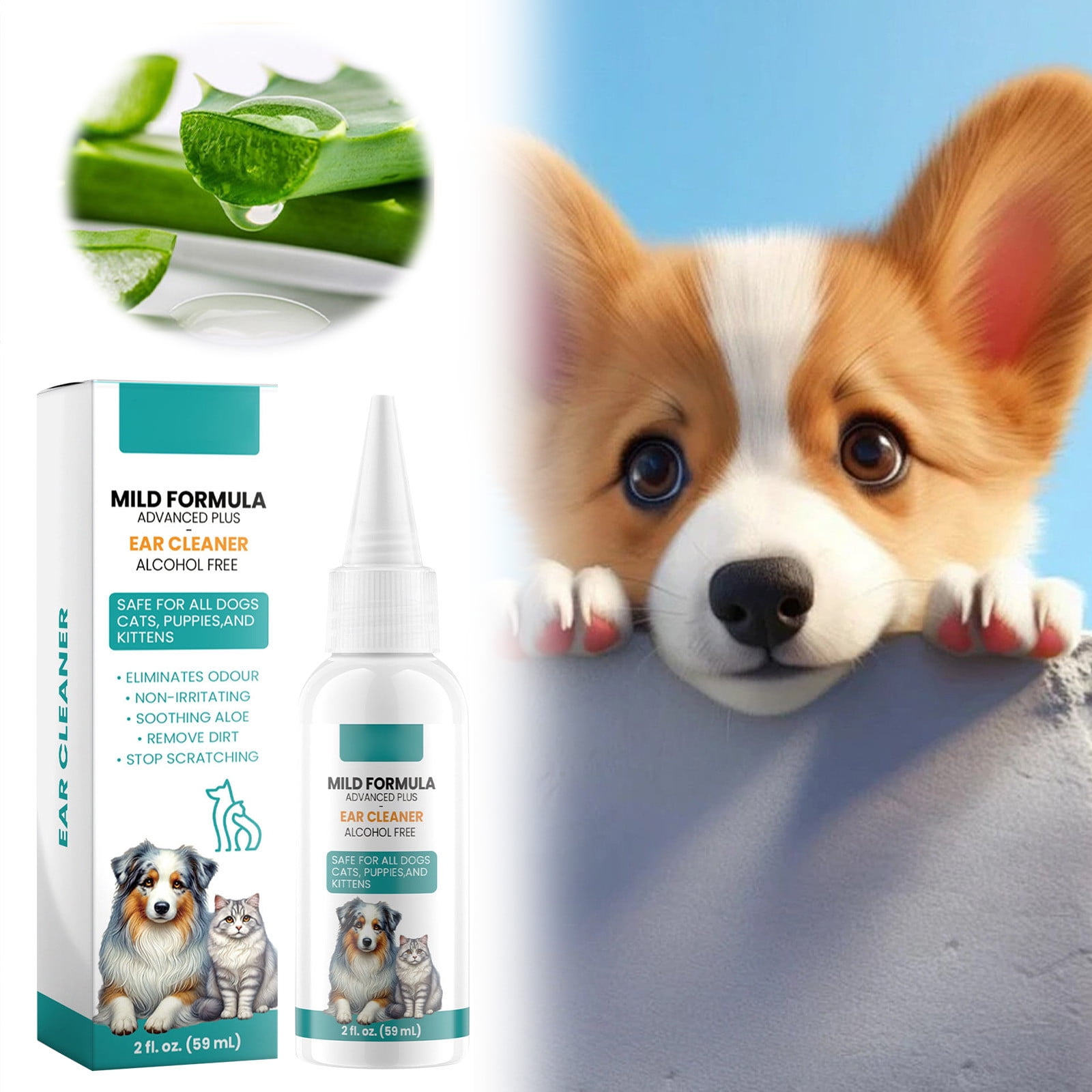 Pet Ear Drops for Cats and Dogs Ear Cleaning Decontamination