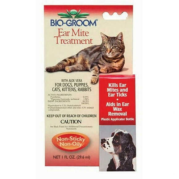 Pet Ear Tick & Mite Treatment Drops Safe Aloe Natural Dog Cat Rabbit Formula (1oz)